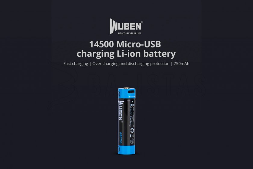 Batteria Wuben 14500B Li-Ion 750mAh