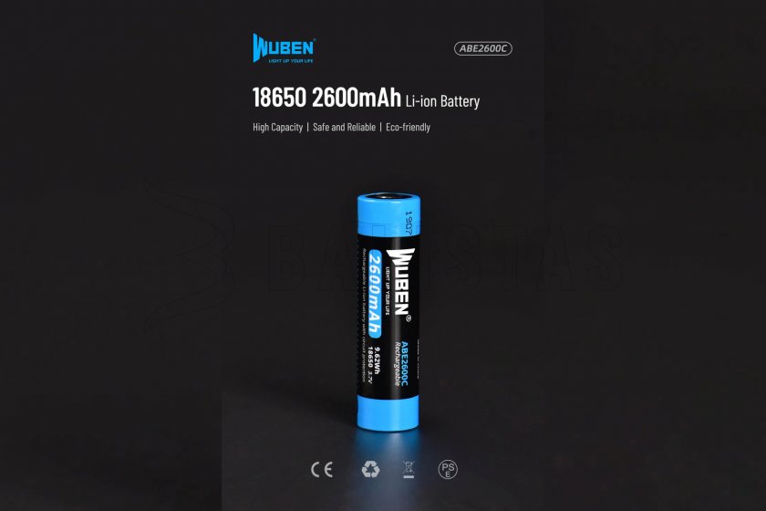Batteria Wuben 2600B/18650 Li-Ion 2600mAh