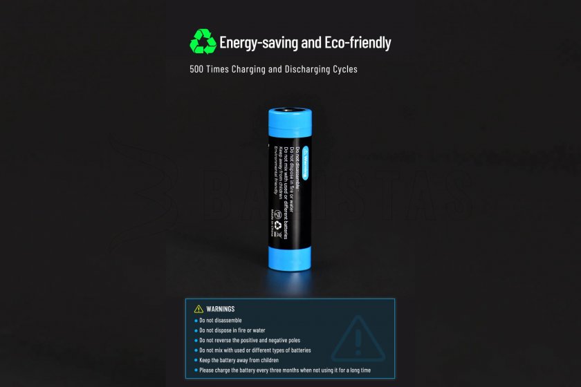 Batteria Wuben 2600B/18650 Li-Ion 2600mAh
