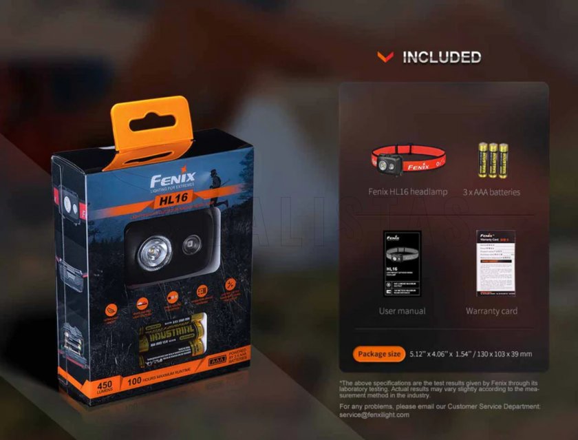 Lampada frontale Fenix HL16 nero