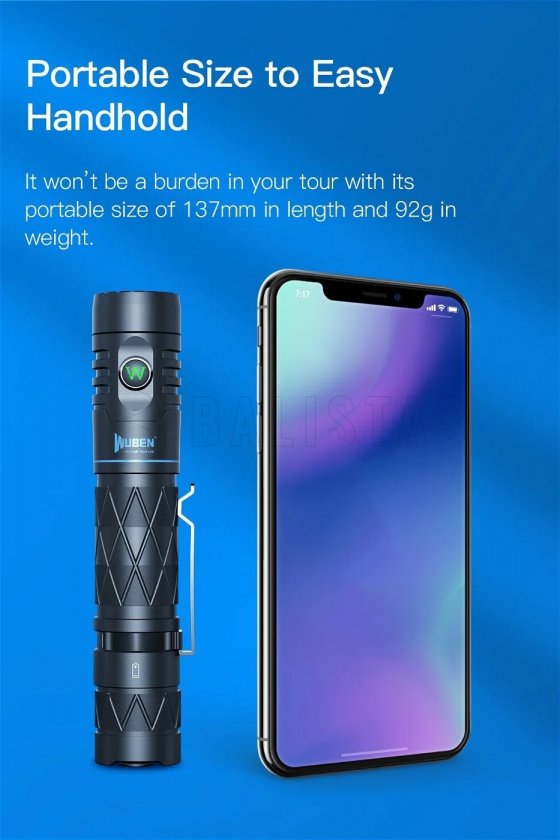 Torcia elettrica Wuben E12R nero
