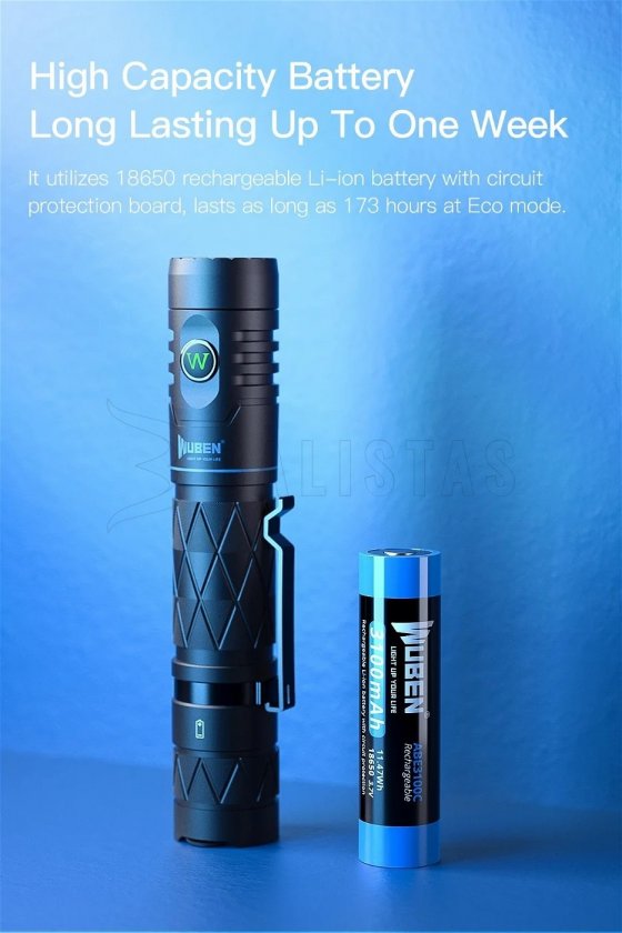 Torcia elettrica Wuben E12R nero