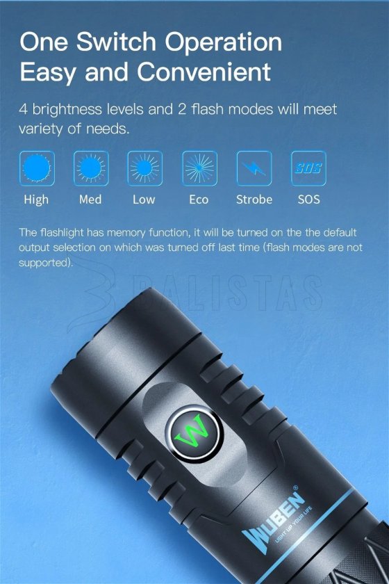 Torcia elettrica Wuben E12R nero