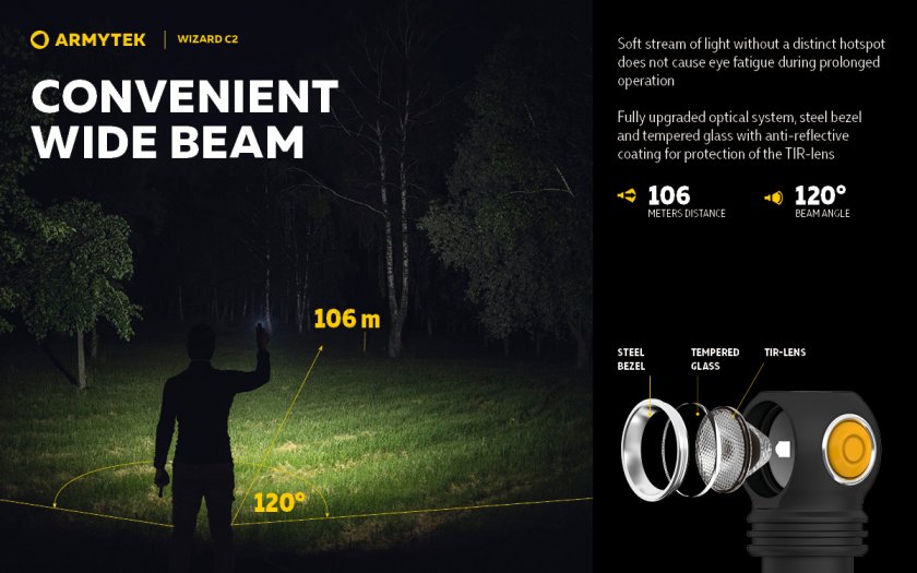 Armytek Wizard C2 Lampada frontale a luce calda