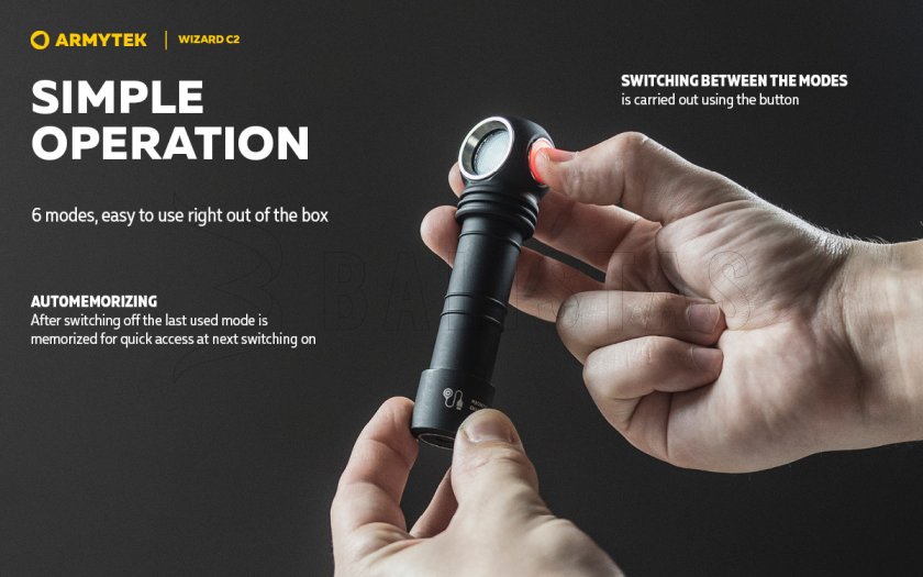 Armytek Wizard C2 Lampada frontale a luce calda