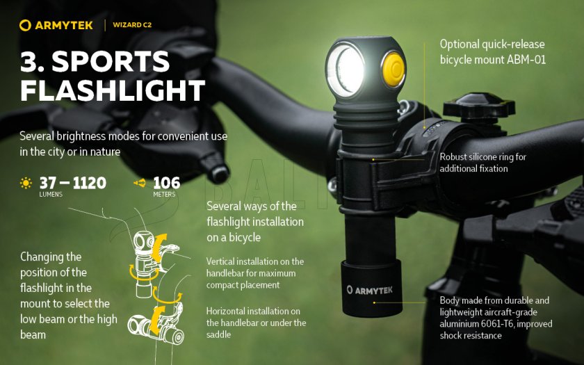 Armytek Wizard C2 Lampada frontale a luce calda