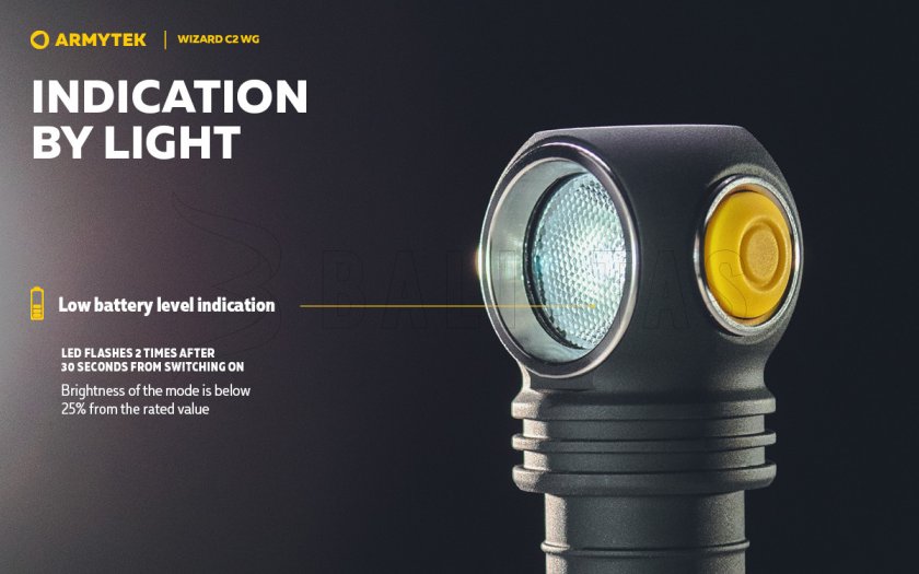 Lampada frontale Armytek Wizard C2 WG Luce calda e verde