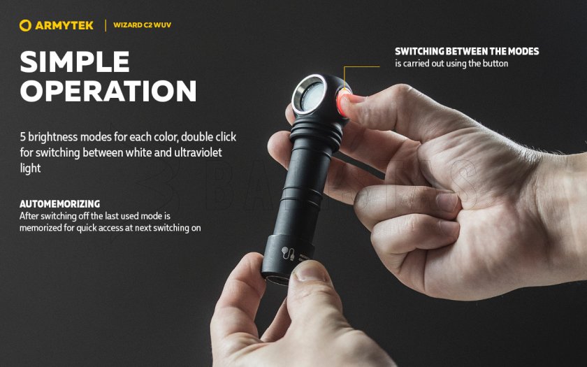 Lampada frontale Armytek Wizard C2 WUV