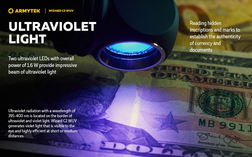 Lampada frontale Armytek Wizard C2 WUV