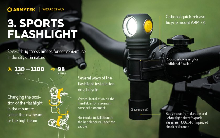 Lampada frontale Armytek Wizard C2 WUV