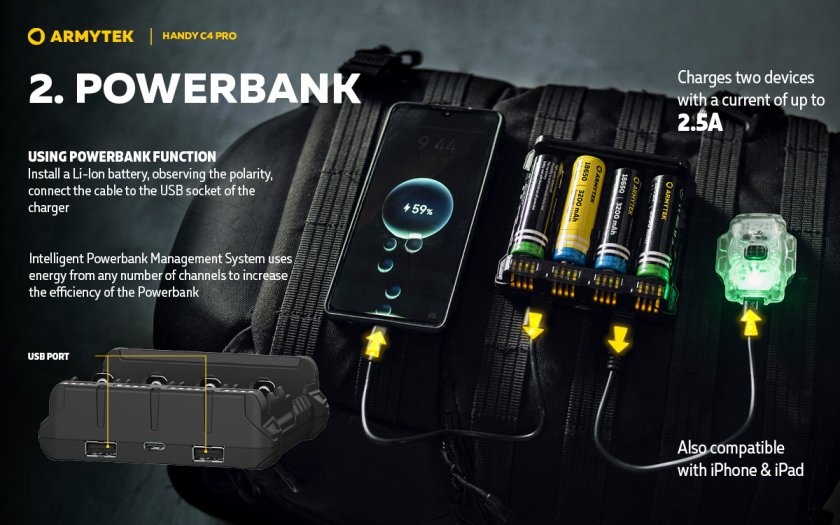 Caricabatterie Armytek Handy C4 Pro