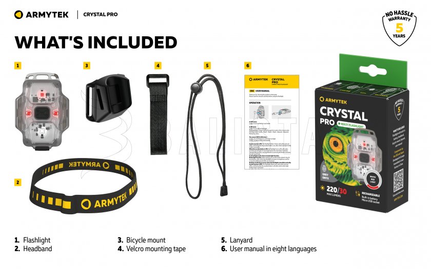 Torcia multifunzione Armytek Crystal Pro - grigio