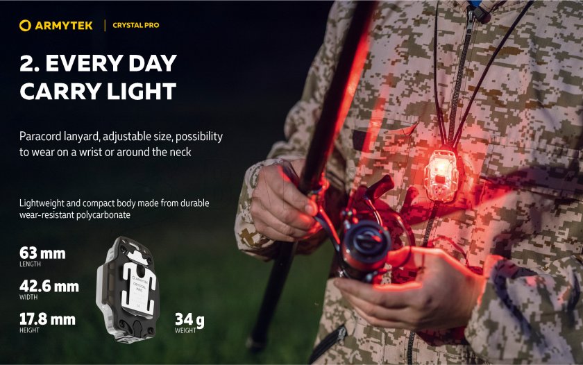 Torcia multifunzione Armytek Crystal Pro - grigio