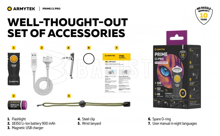 Torcia Armytek Prime C1 Pro luce calda