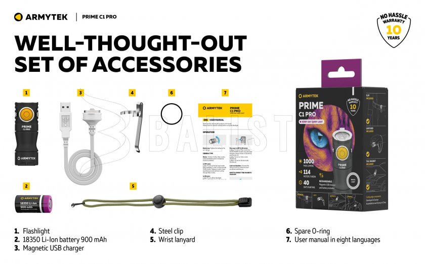 Torcia Armytek Prime C1 Pro a luce fredda