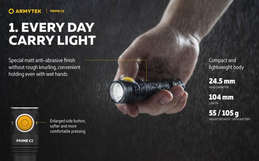 Torcia Armytek Prime C2 - luce calda