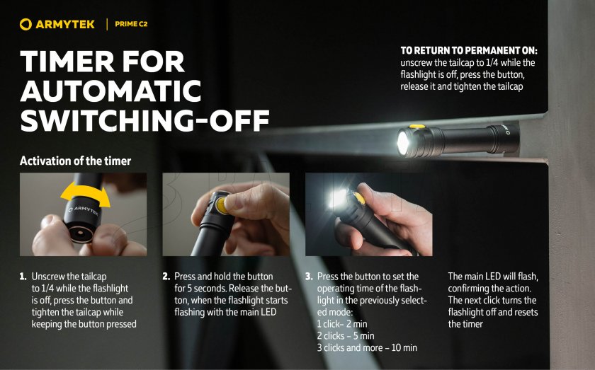 Torcia Armytek Prime C2 - luce calda