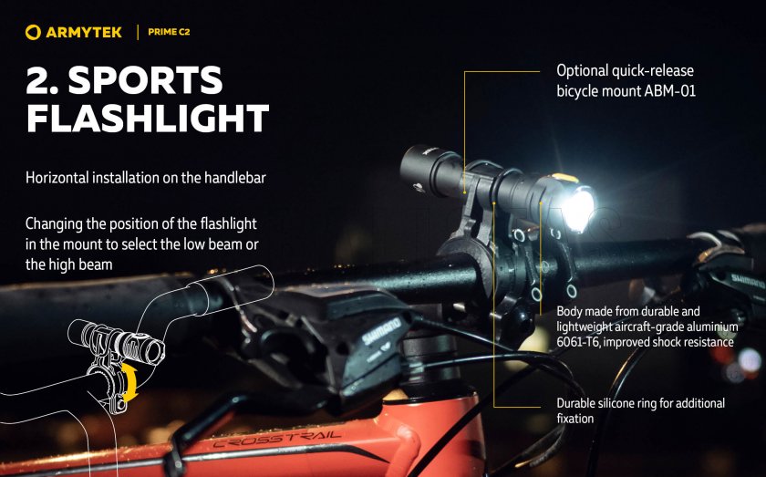 Torcia Armytek Prime C2 - luce calda