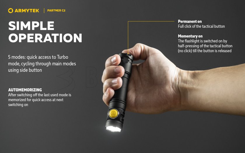 Armytek Partner C2 Torcia tattica a luce calda