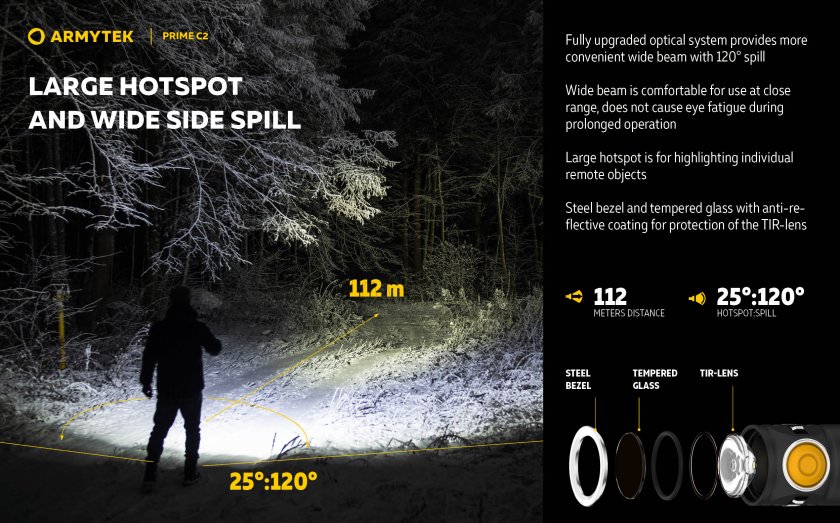 Torcia Armytek Prime C2 - luce calda