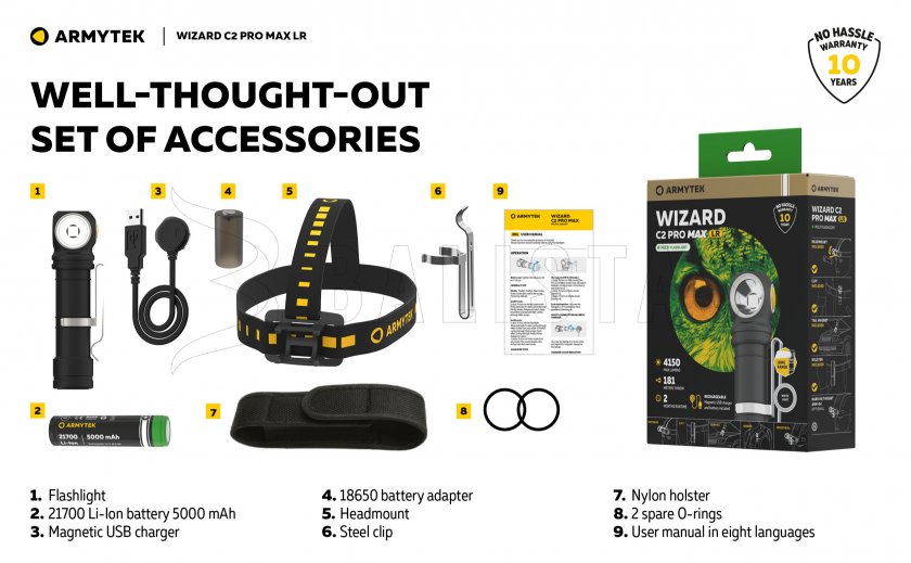Torcia Armytek Wizard C2 Pro MAX LR a luce fredda