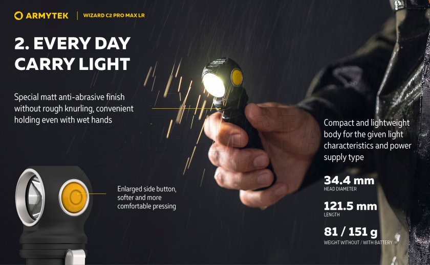 Torcia Armytek Wizard C2 Pro MAX LR a luce fredda