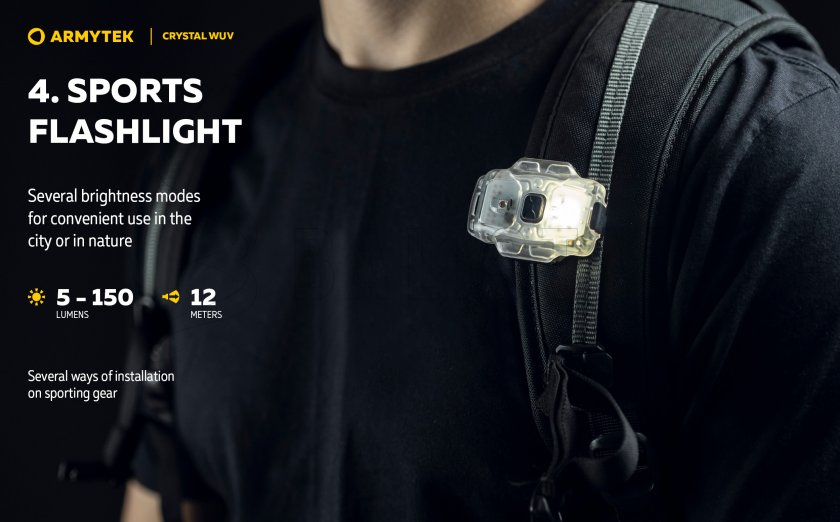 Torcia multifunzione Armytek Crystal - grigia UV