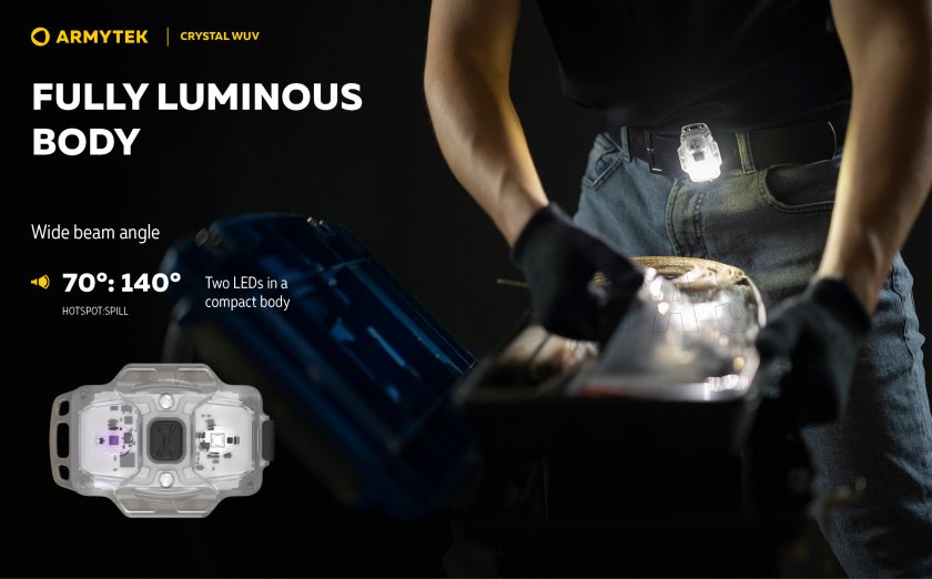 Torcia multifunzione Armytek Crystal - grigia UV