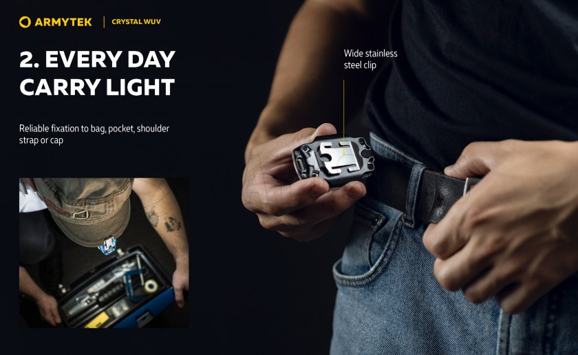 Torcia multifunzione Armytek Crystal - grigia UV