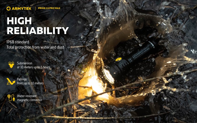 Torcia Armytek Prime C2 Pro Max a luce fredda
