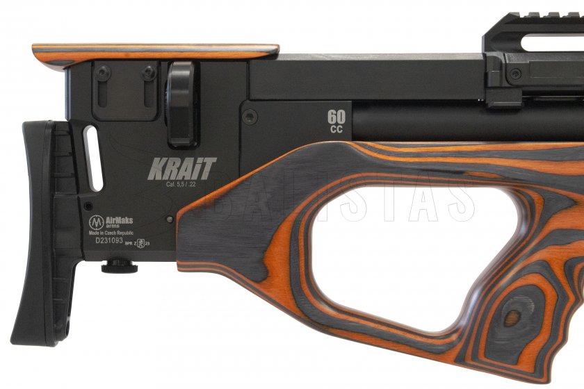 Fucile ad aria compressa AirMaks Krait WX 5,5mm Arancione Lamino