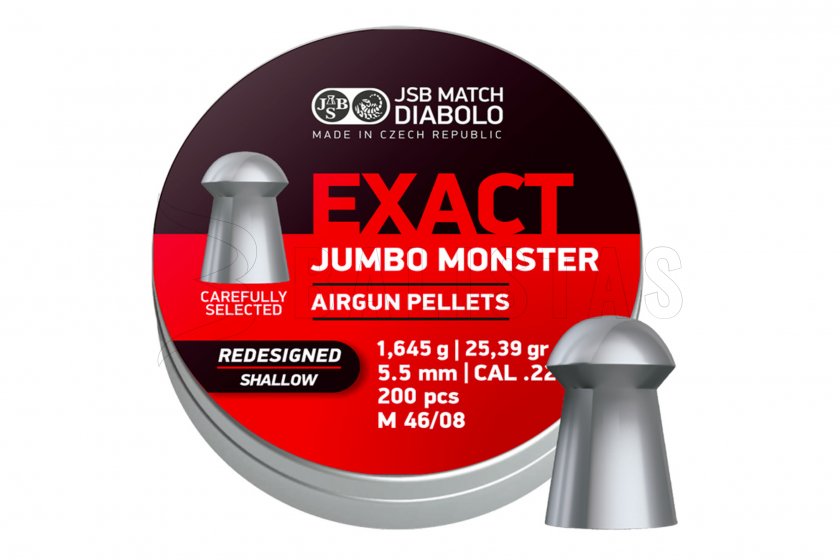 Diabolo JSB Exact Jumbo Monster Redesigned Shallow 5,52mm 200 pz