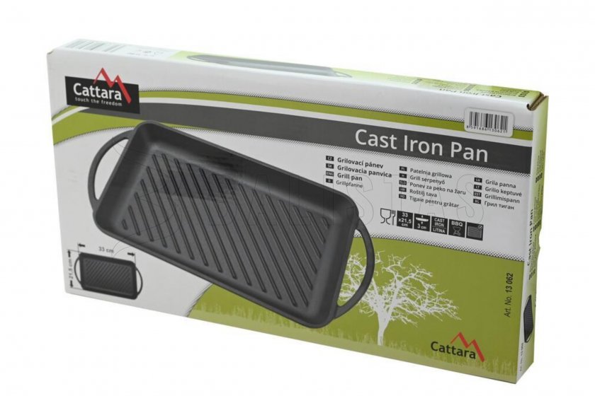 Padella grill con manici in ghisa 33x21,5cm