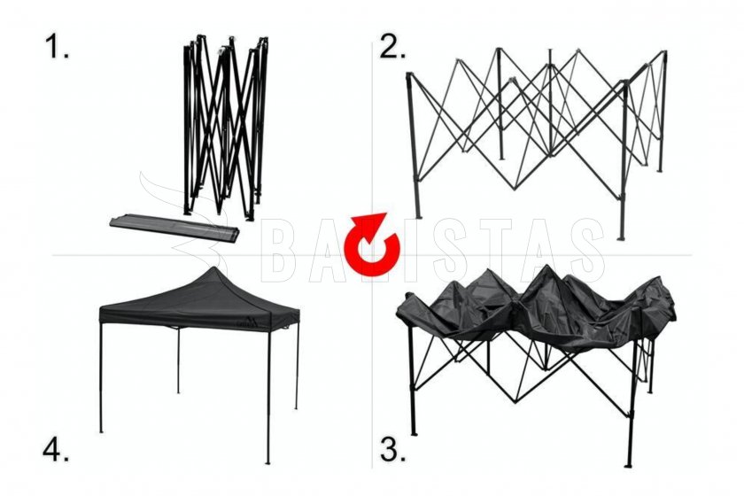 Tenda pieghevole da festa 3x3m grigia WATERPROOF