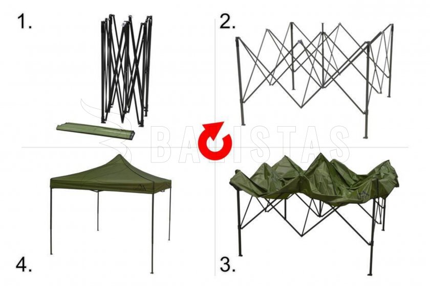 Tenda pieghevole 3x3m verde WATERPROOF