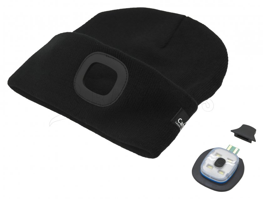 Berretto BLACK con torcia LED USB
