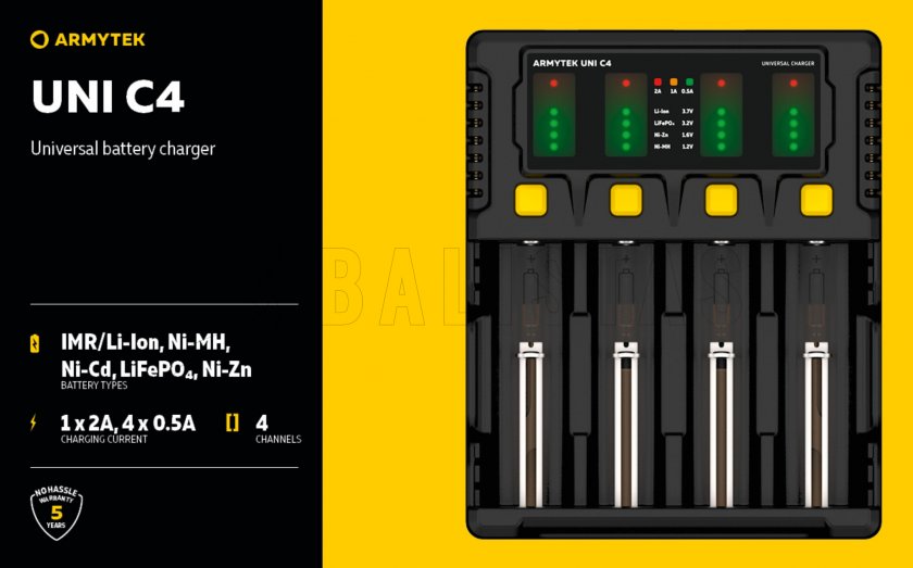 Caricabatterie Armytek UNI C4 plug type C