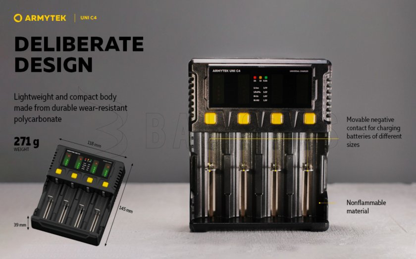 Caricabatterie Armytek UNI C4 plug type C