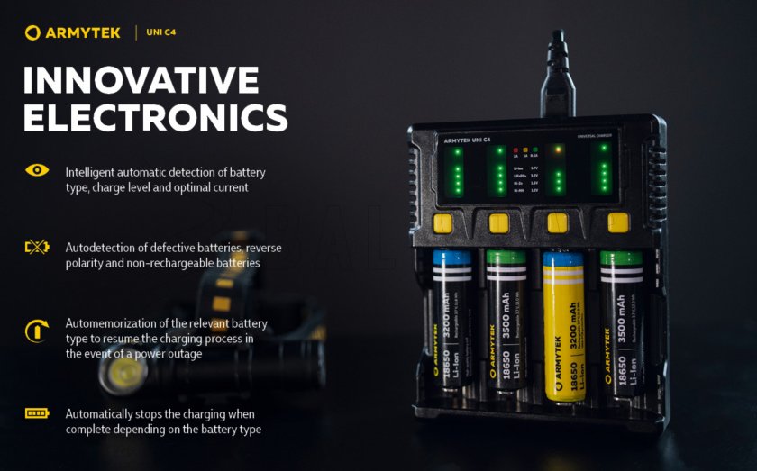 Caricabatterie Armytek UNI C4 plug type C