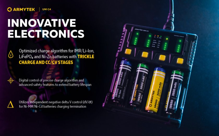 Caricabatterie Armytek UNI C4 plug type C