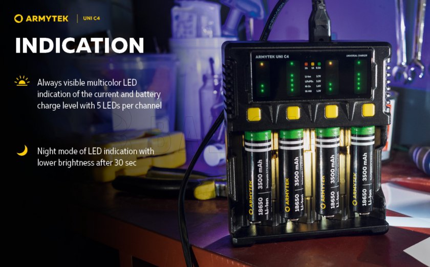 Caricabatterie Armytek UNI C4 plug type C