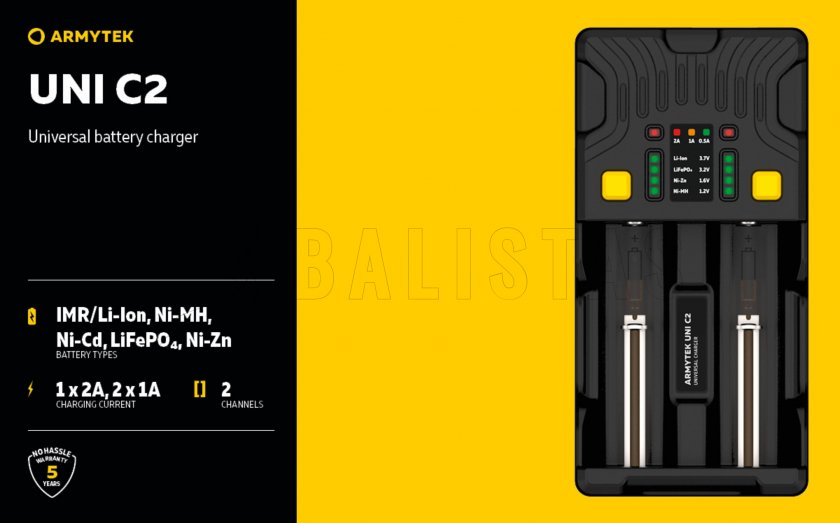 Caricatore Armytek UNI C2 con spina tipo C
