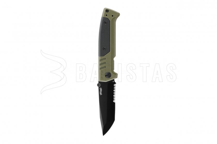 Coltello Walther PDP Tanto seghettato verde OD
