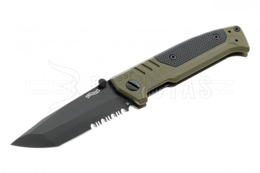 Coltello Walther PDP Tanto seghettato verde OD