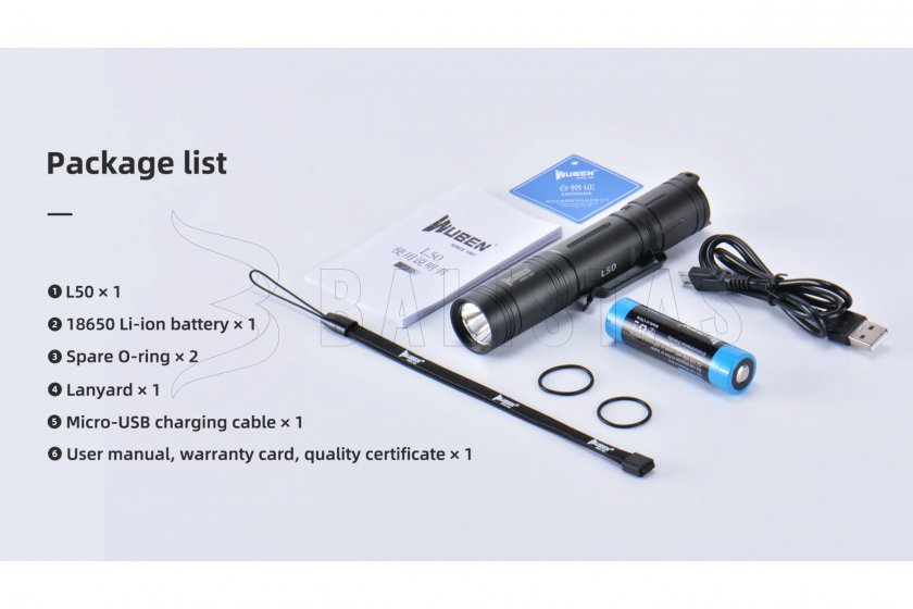 Torcia Wuben L50 nera