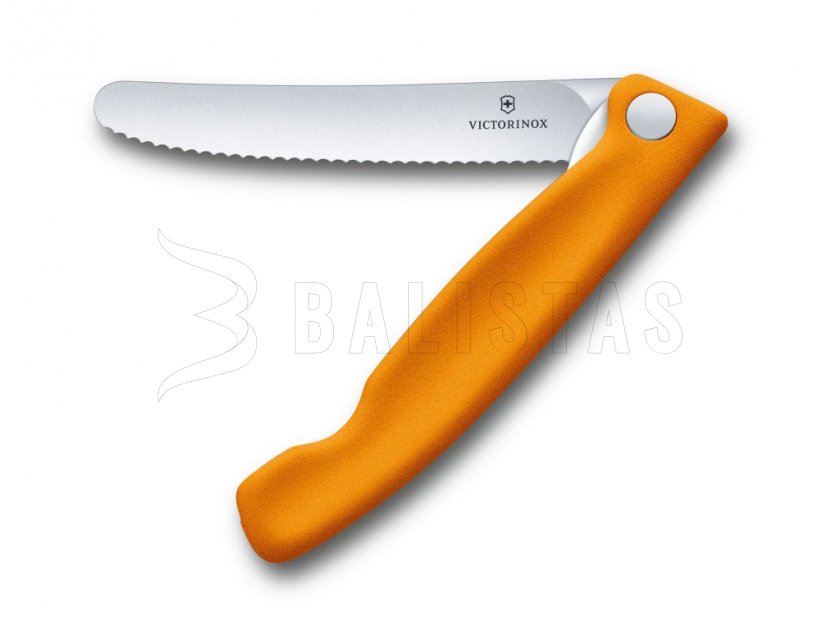Coltello pieghevole per verdura Victorinox lama ondulata Arancione