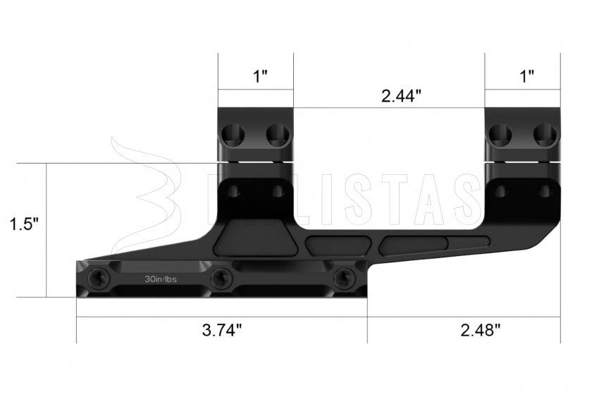 Montaggio Arken Rigid Precision 22mm/34mm 1,5" 0MOA
