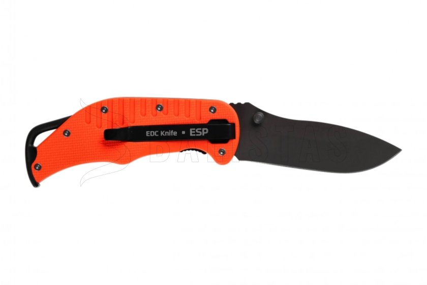 Zavírací EDC nůž ESP s hladkým ostřím - oranžový 02.jpg