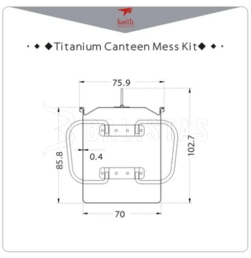 Tazza in titanio Keith con coperchio 300ml 6