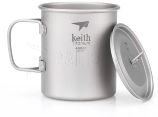 Tazza in titanio Keith con coperchio 450ml